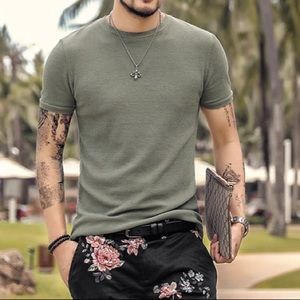 Army Waffle Knit Crewneck short sleeve T shirt